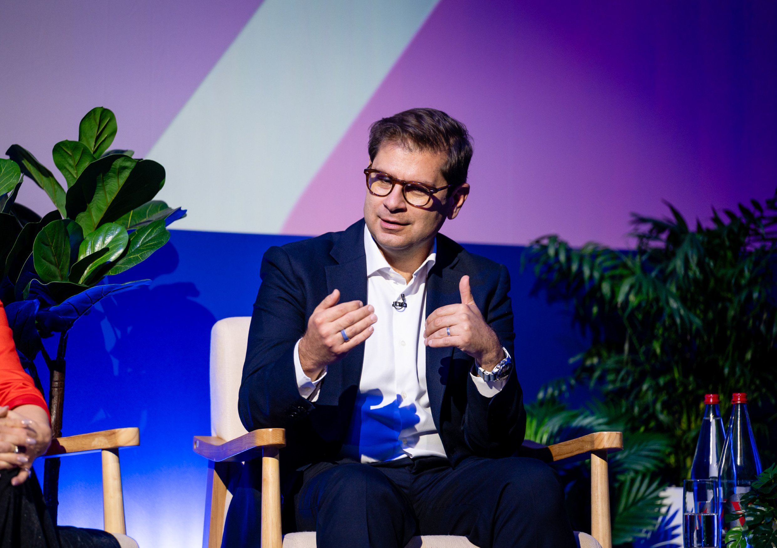 Solo shot of Gilbert Verdian on stage at EBAday 2025.